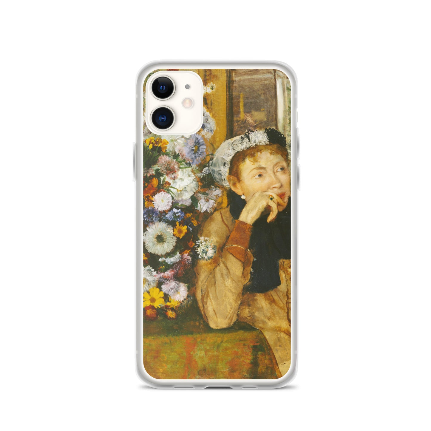 A Woman Seated beside a Vase of Flowers Clear Case for iPhone®