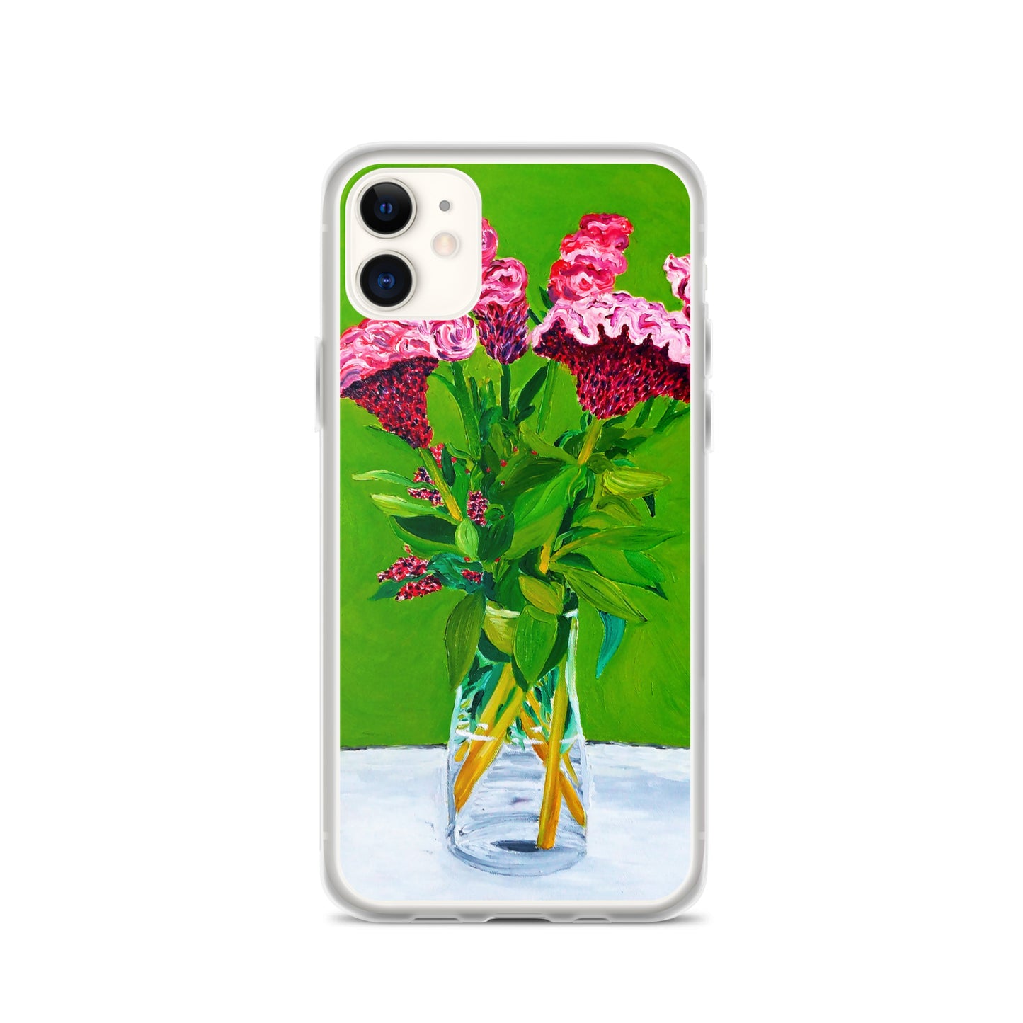 Bouquet of Red Celosia Flowers Clear Case for iPhone®