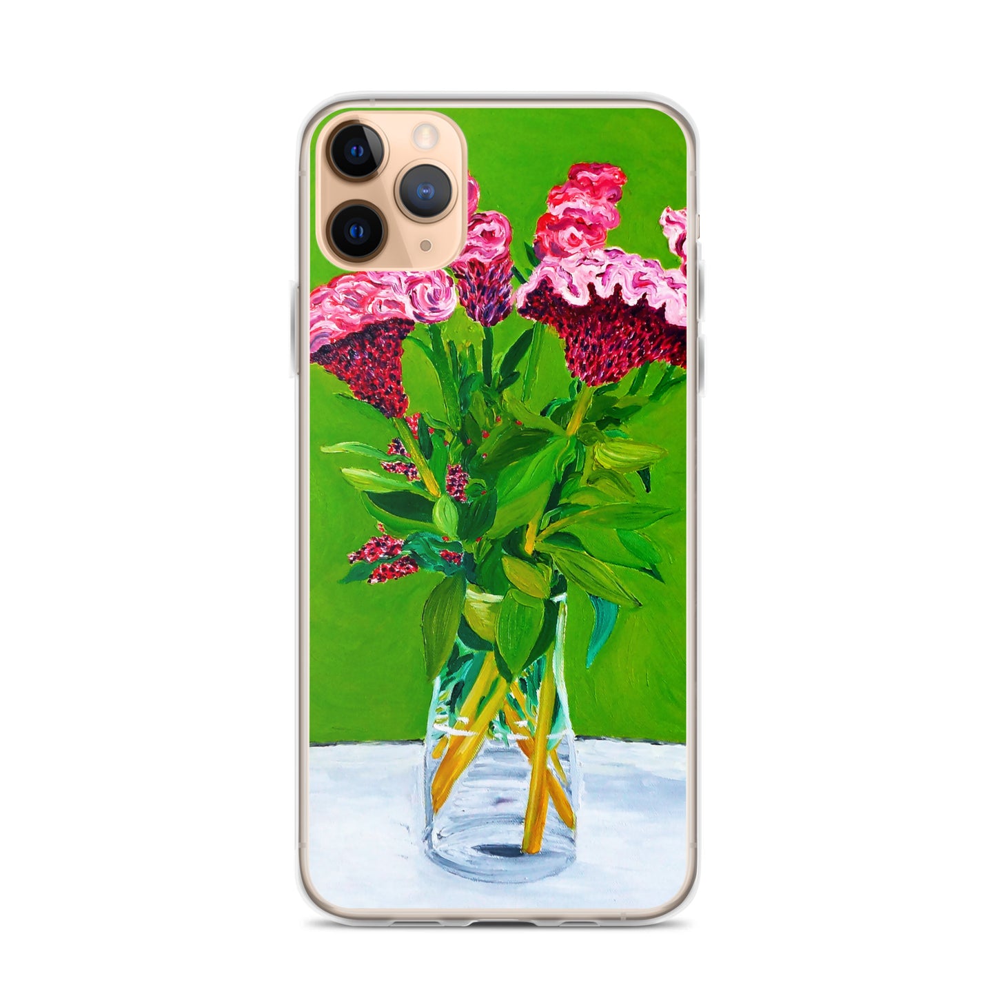Bouquet of Red Celosia Flowers Clear Case for iPhone®