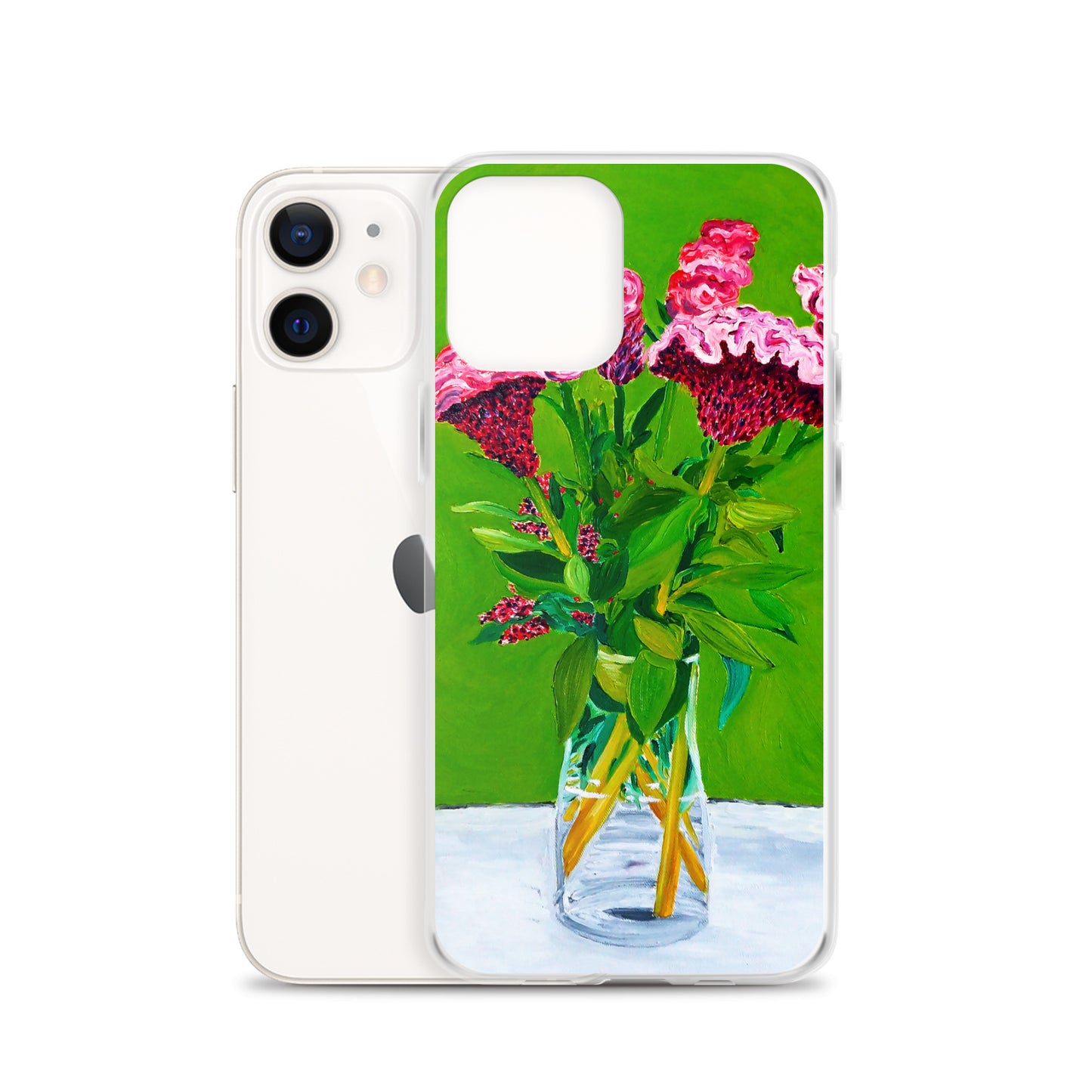 Bouquet of Red Celosia Flowers Clear Case for iPhone®