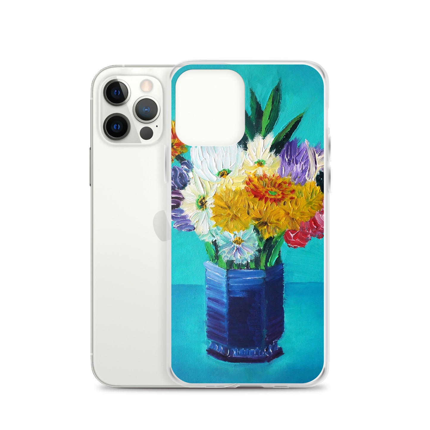 Bouquet of Flowers in a Blue Vase Clear Case for iPhone®