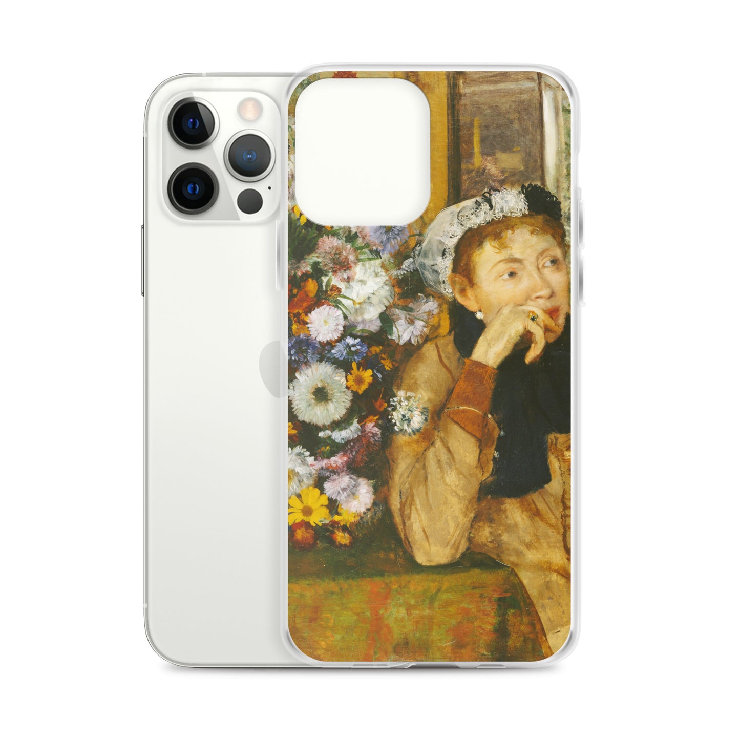 A Woman Seated beside a Vase of Flowers Clear Case for iPhone®