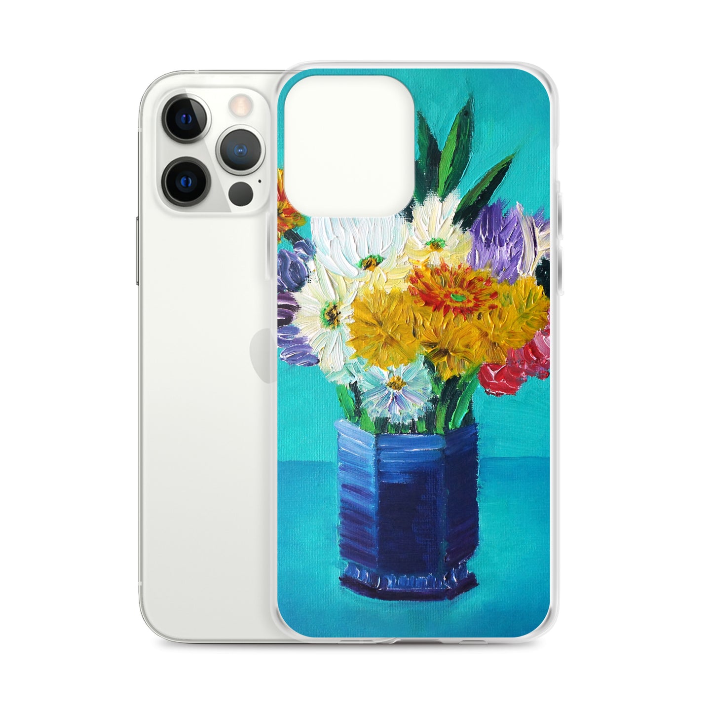 Bouquet of Flowers in a Blue Vase Clear Case for iPhone®