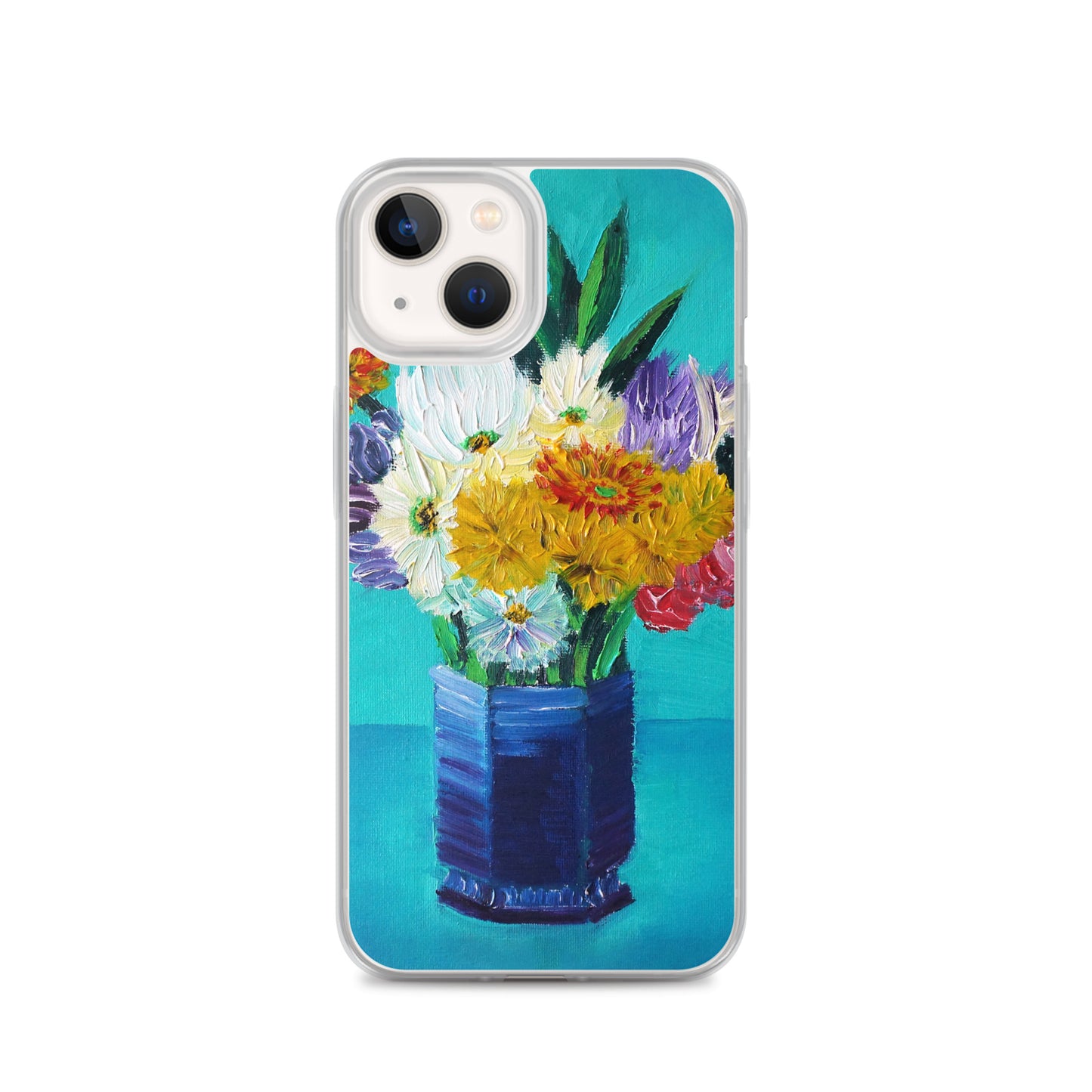 Bouquet of Flowers in a Blue Vase Clear Case for iPhone®