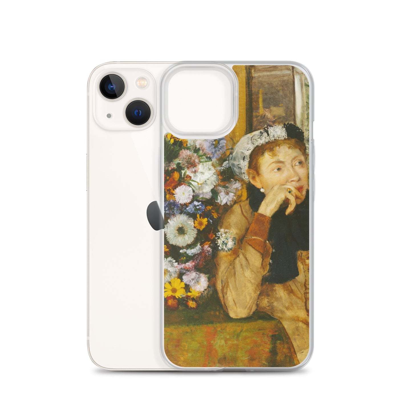A Woman Seated beside a Vase of Flowers Clear Case for iPhone®
