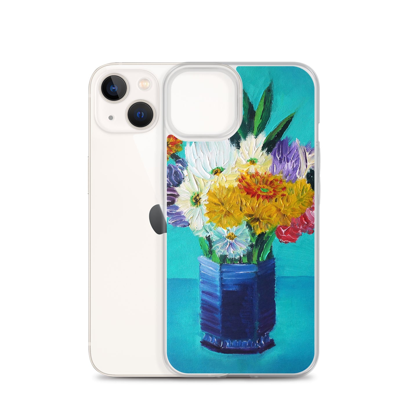 Bouquet of Flowers in a Blue Vase Clear Case for iPhone®