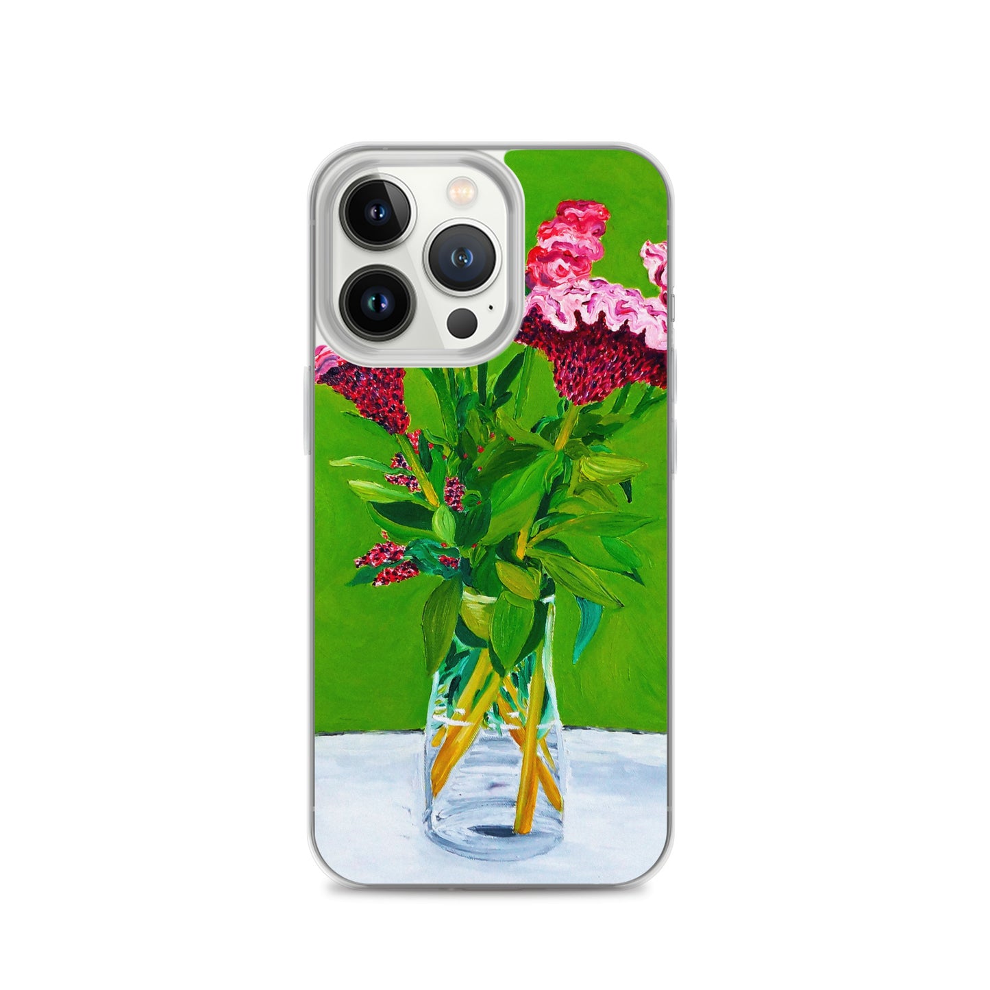 Bouquet of Red Celosia Flowers Clear Case for iPhone®