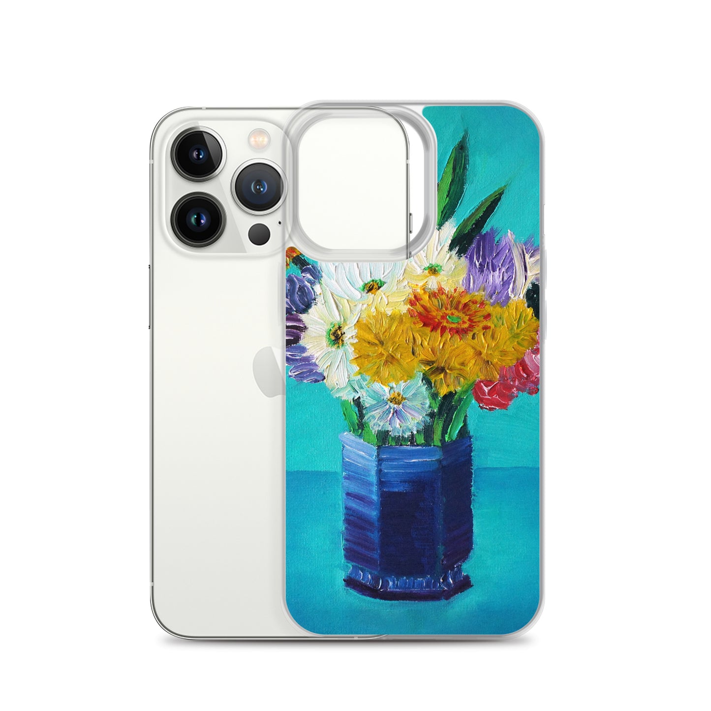 Bouquet of Flowers in a Blue Vase Clear Case for iPhone®