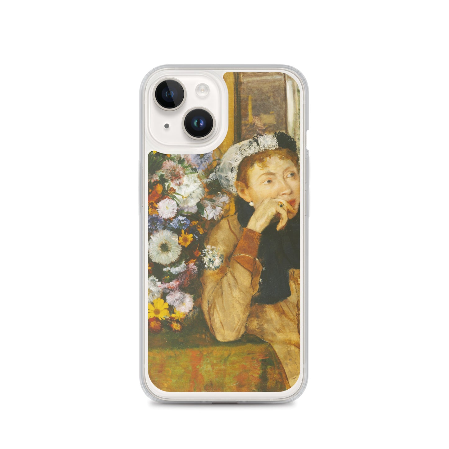 A Woman Seated beside a Vase of Flowers Clear Case for iPhone®