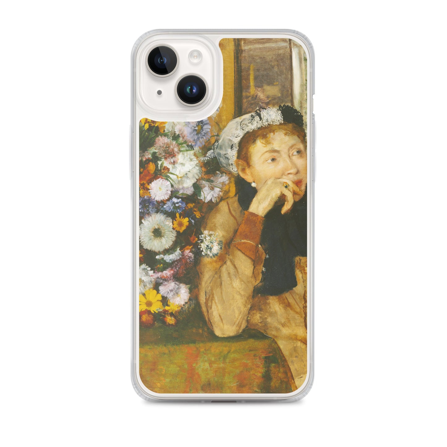A Woman Seated beside a Vase of Flowers Clear Case for iPhone®