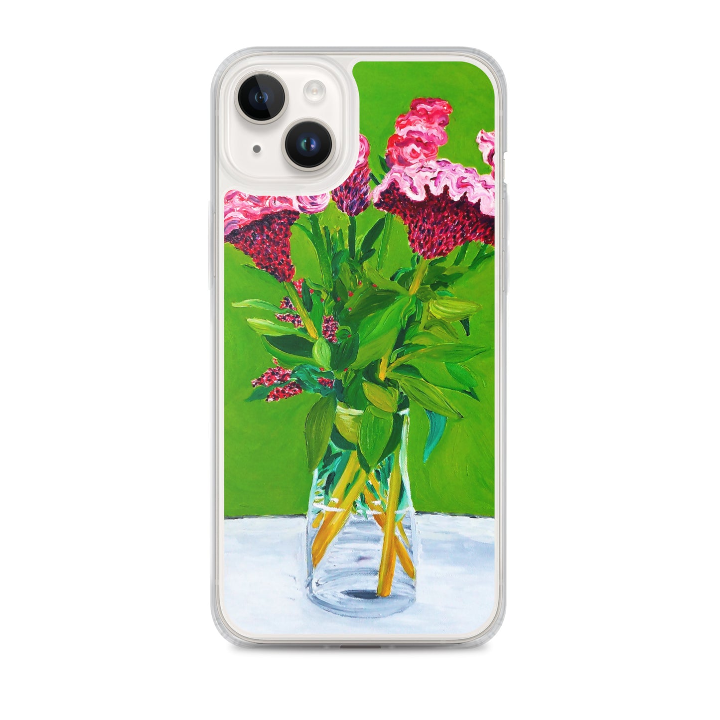 Bouquet of Red Celosia Flowers Clear Case for iPhone®