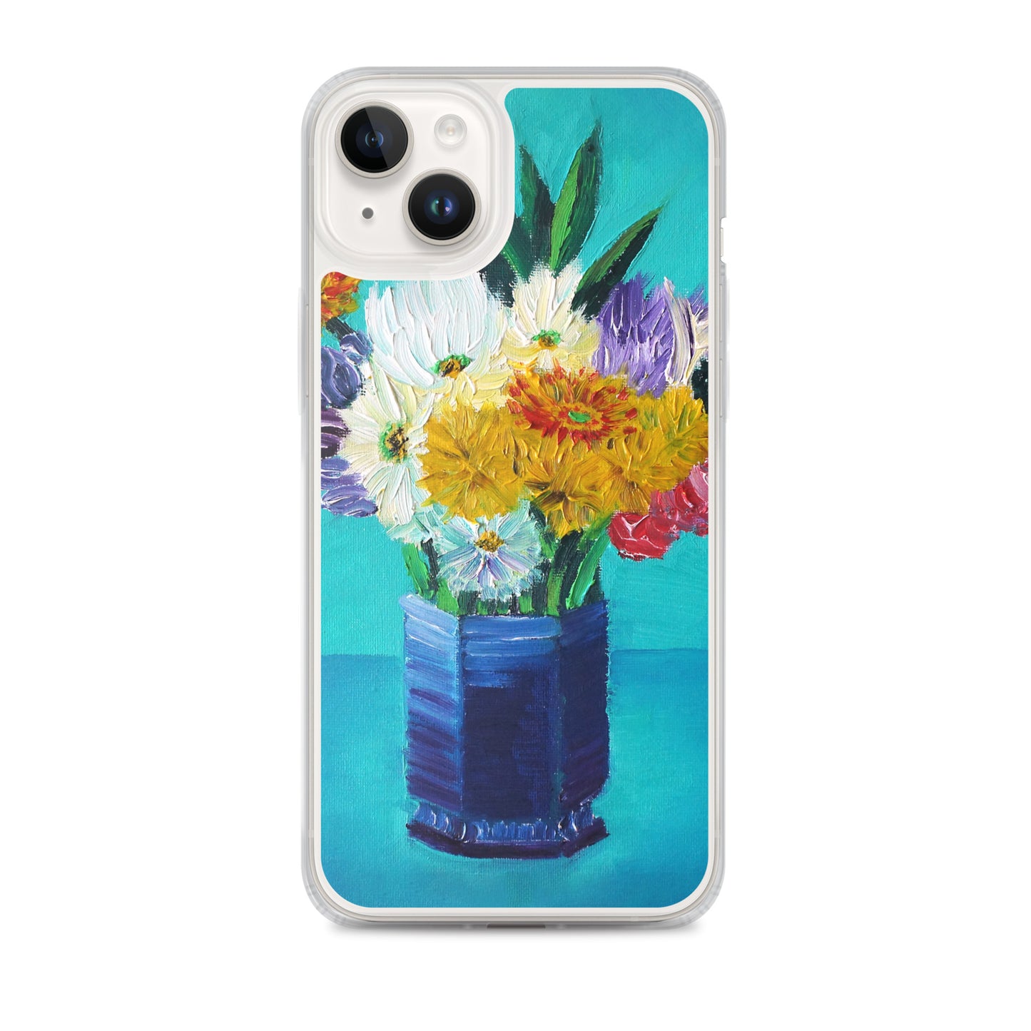 Bouquet of Flowers in a Blue Vase Clear Case for iPhone®
