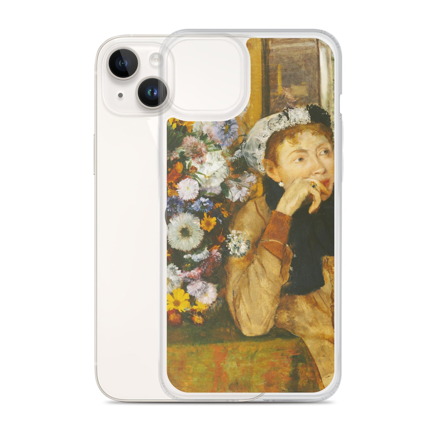 A Woman Seated beside a Vase of Flowers Clear Case for iPhone®