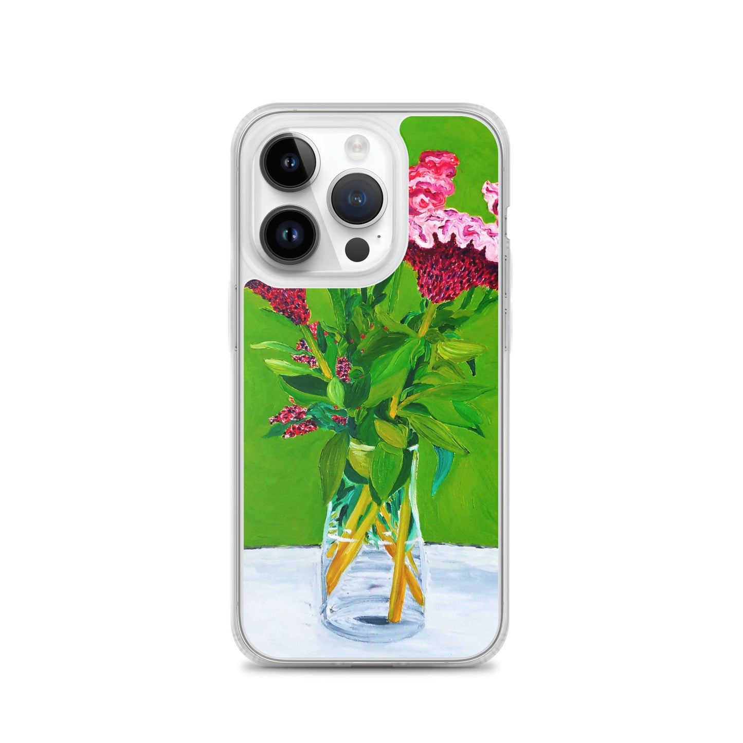 Bouquet of Red Celosia Flowers Clear Case for iPhone®