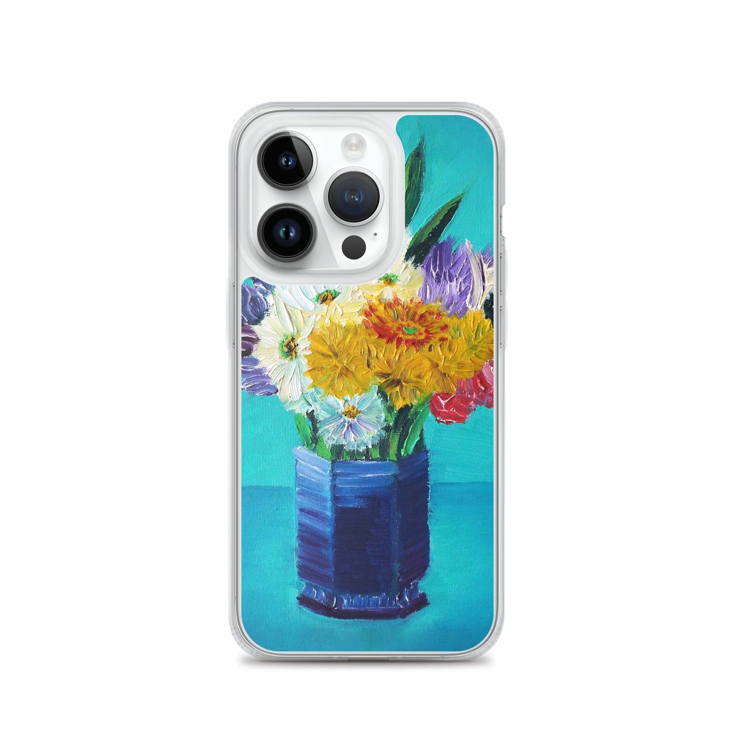 Bouquet of Flowers in a Blue Vase Clear Case for iPhone®