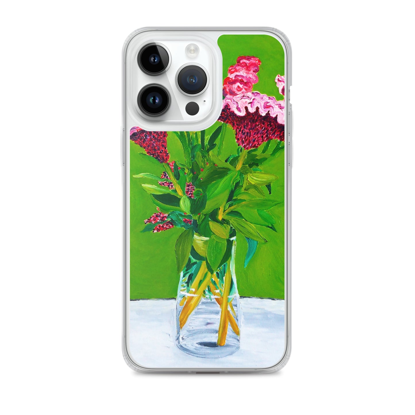 Bouquet of Red Celosia Flowers Clear Case for iPhone®