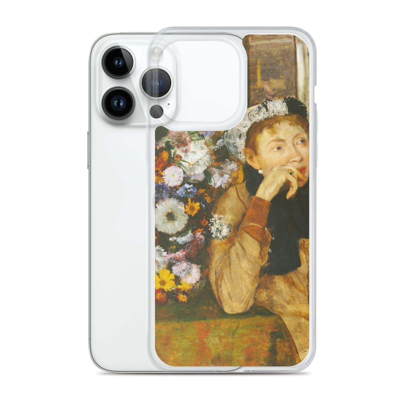 A Woman Seated beside a Vase of Flowers Clear Case for iPhone®
