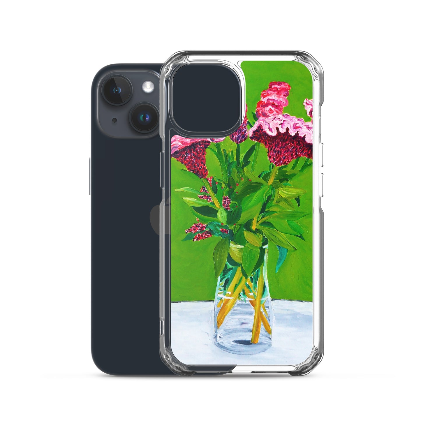 Bouquet of Red Celosia Flowers Clear Case for iPhone®