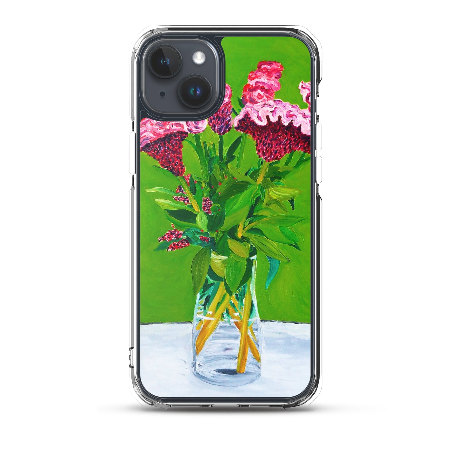 Bouquet of Red Celosia Flowers Clear Case for iPhone®