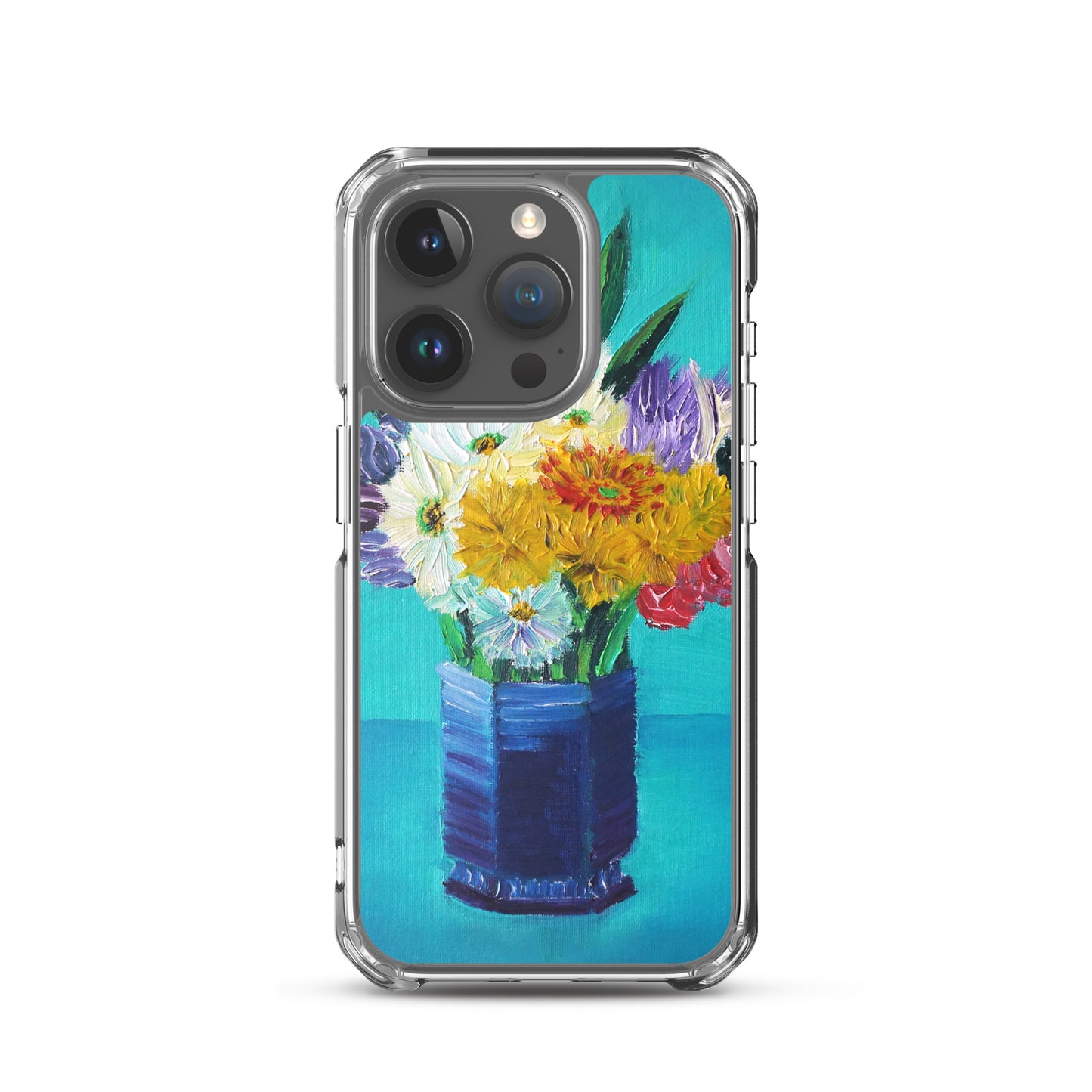 Bouquet of Flowers in a Blue Vase Clear Case for iPhone®