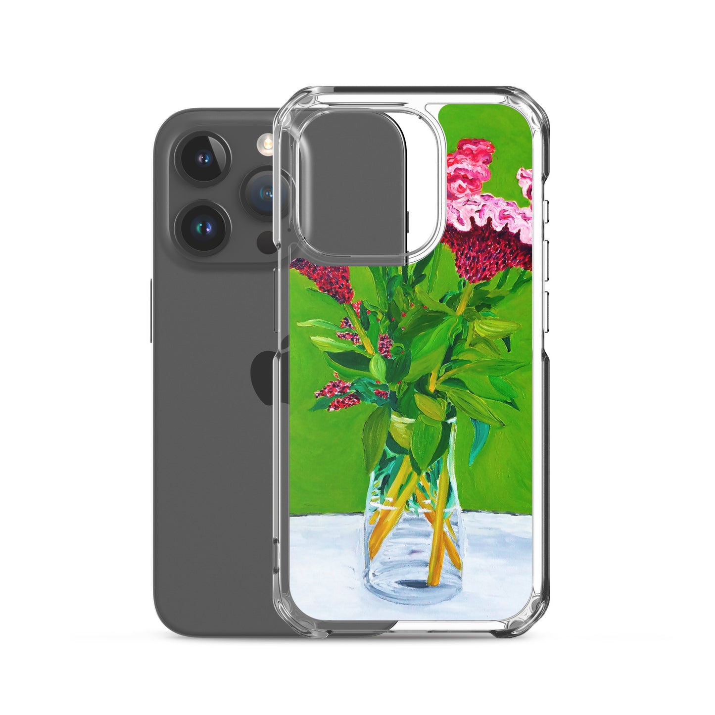 Bouquet of Red Celosia Flowers Clear Case for iPhone®