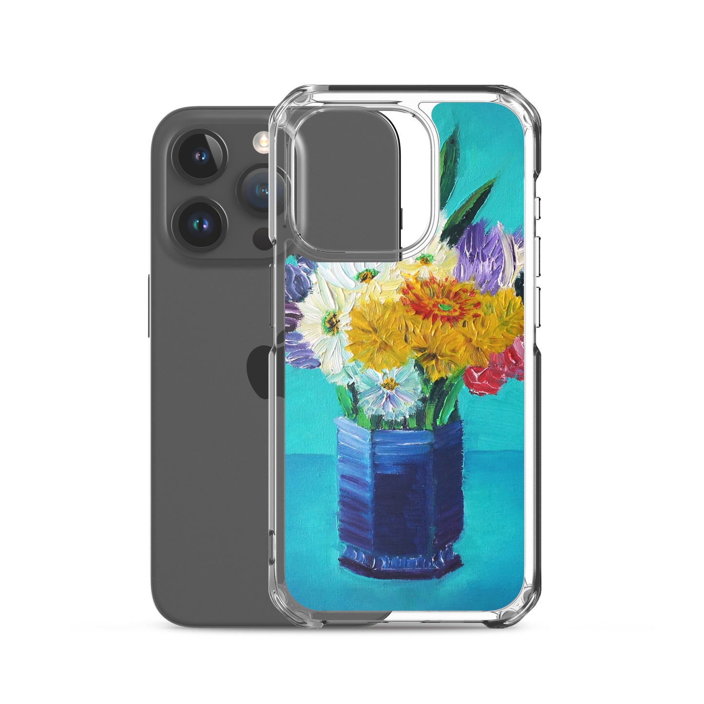 Bouquet of Flowers in a Blue Vase Clear Case for iPhone®