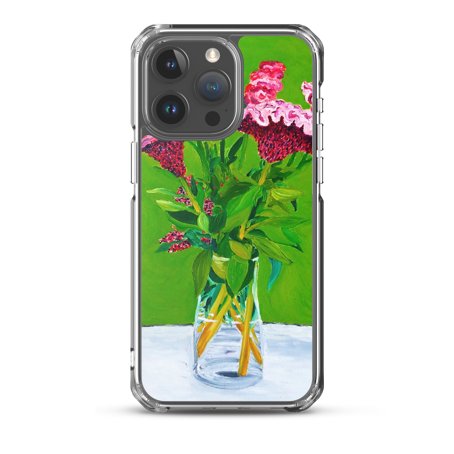 Bouquet of Red Celosia Flowers Clear Case for iPhone®