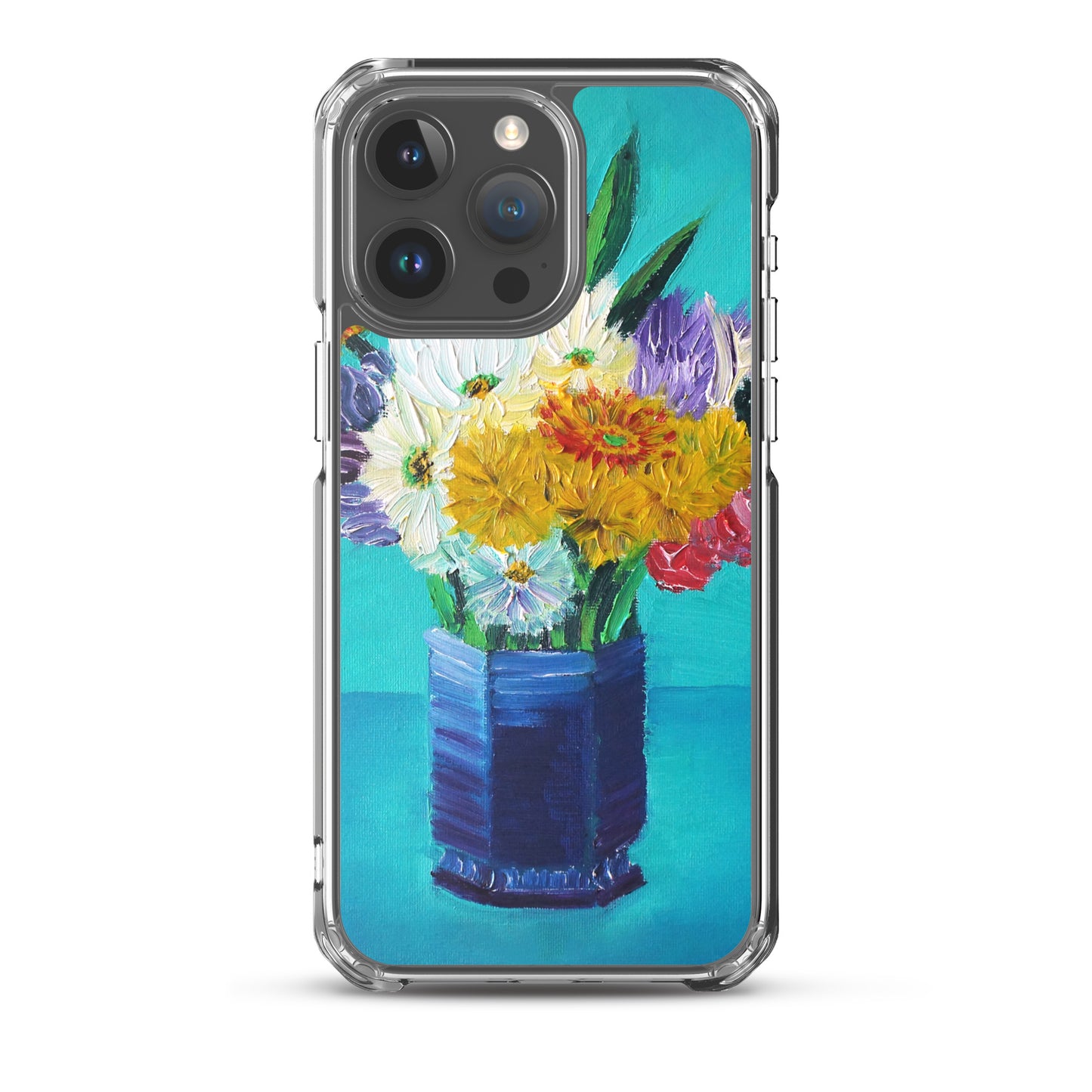 Bouquet of Flowers in a Blue Vase Clear Case for iPhone®