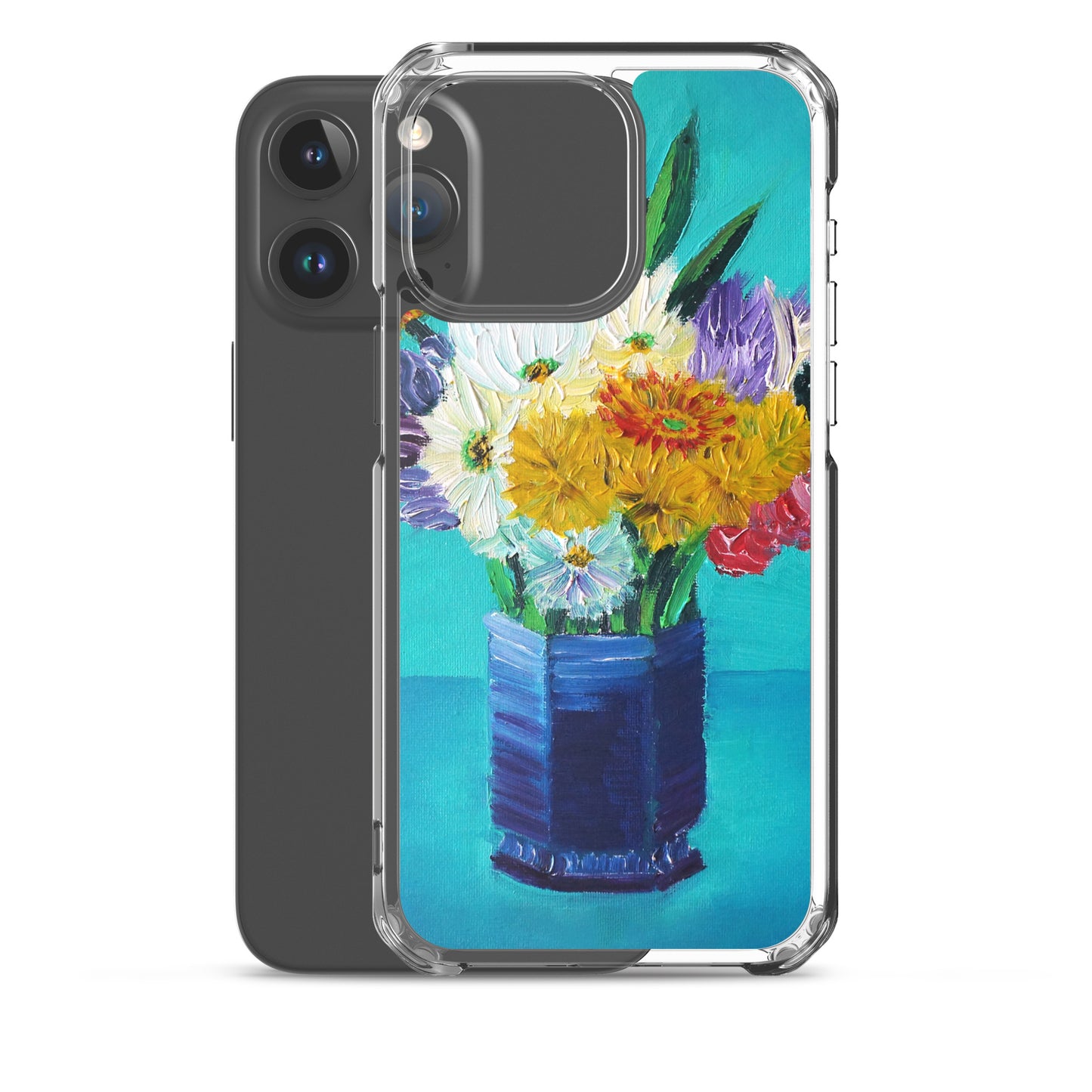 Bouquet of Flowers in a Blue Vase Clear Case for iPhone®