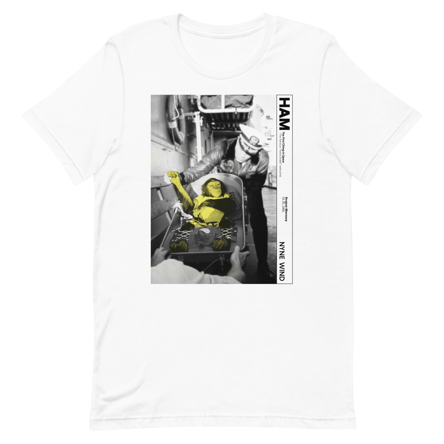 Ham the First Chimp in Space "Hand Shake" T-Shirt