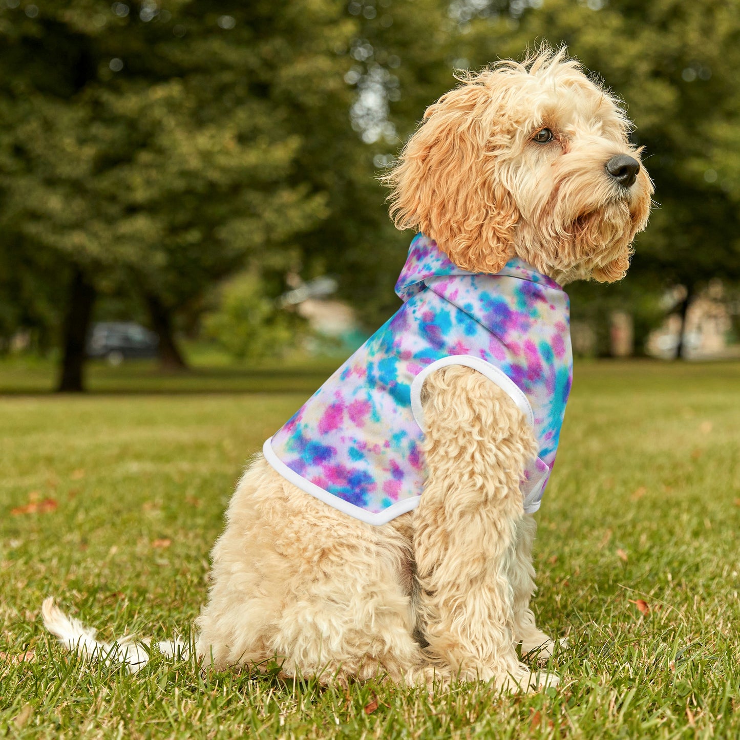 Dog Hoodie Sweater, Tie Dye Blue/Red - Comfortable Dog Clothes