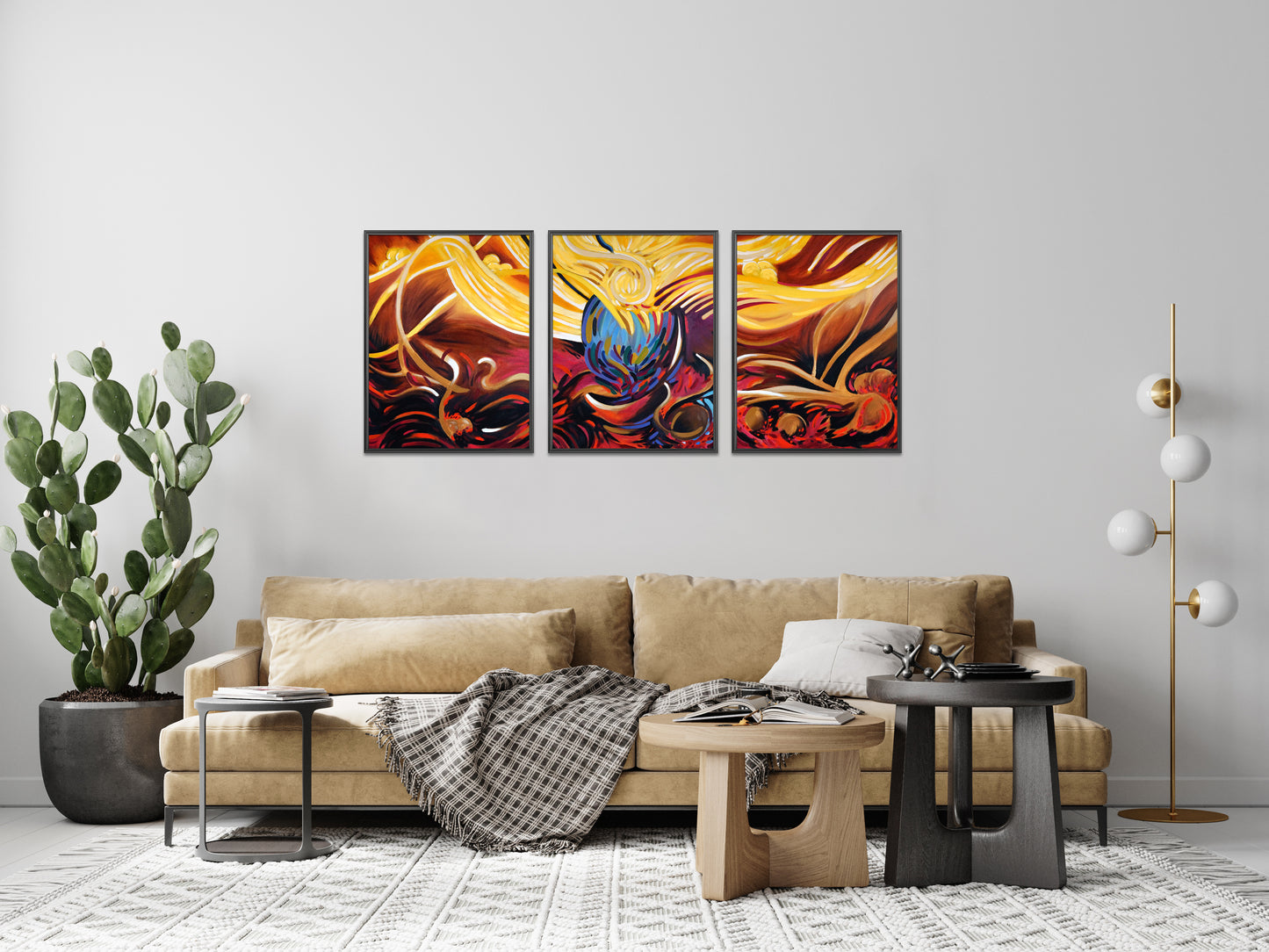 No. 63 Abstract Art Print in Black Frame - Right