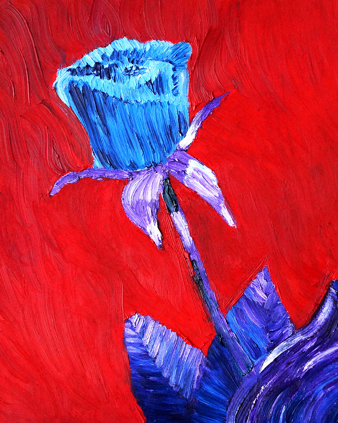 MCG Blue Rose Painting