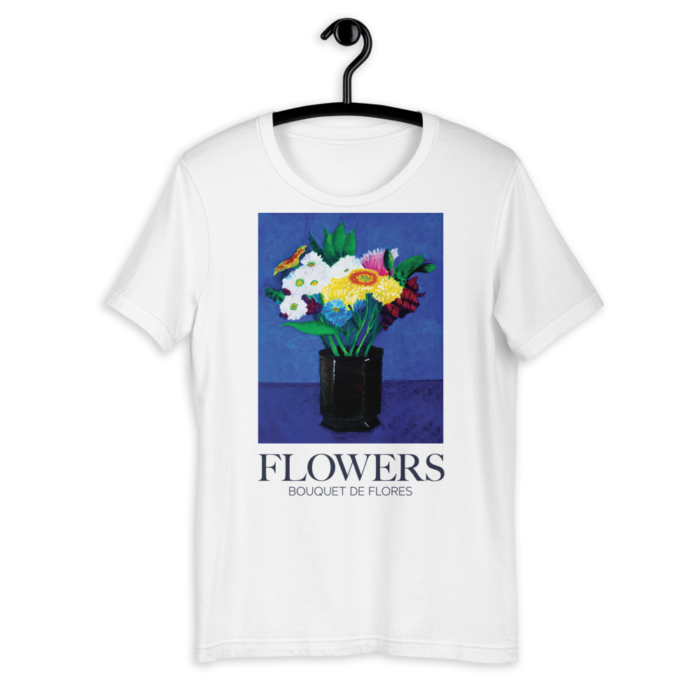 Flowers on Blue T-Shirt
