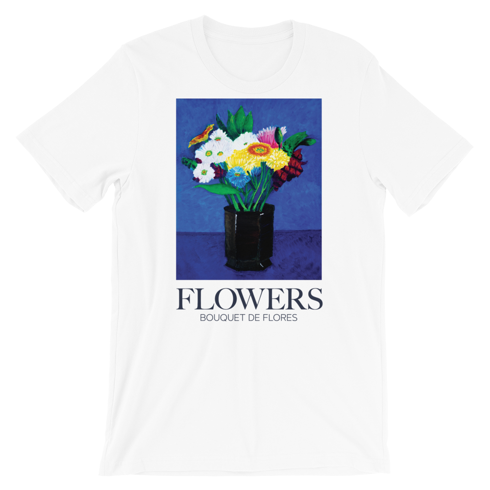 Flowers on Blue T-Shirt