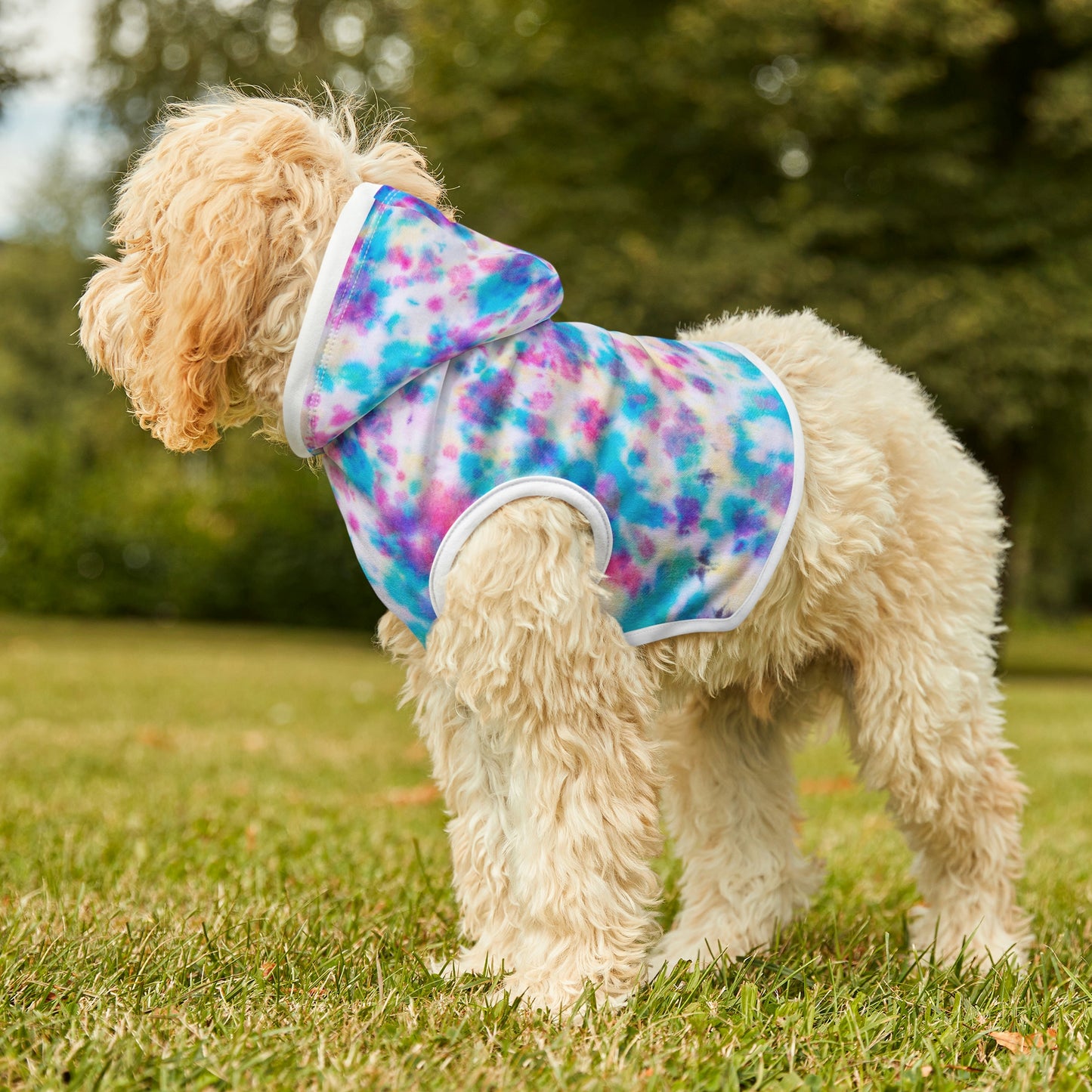Dog Hoodie Sweater, Tie Dye Blue/Red - Comfortable Dog Clothes