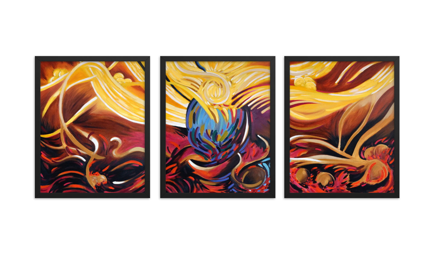 No. 63 Abstract Art Print in Black Frame - Left