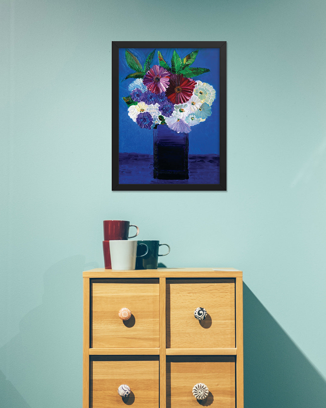 MCG Bouquet With Red Flowers Framed Art Print