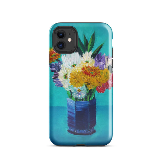 Bouquet of Flowers in a Blue Vase Tough Case for iPhone®