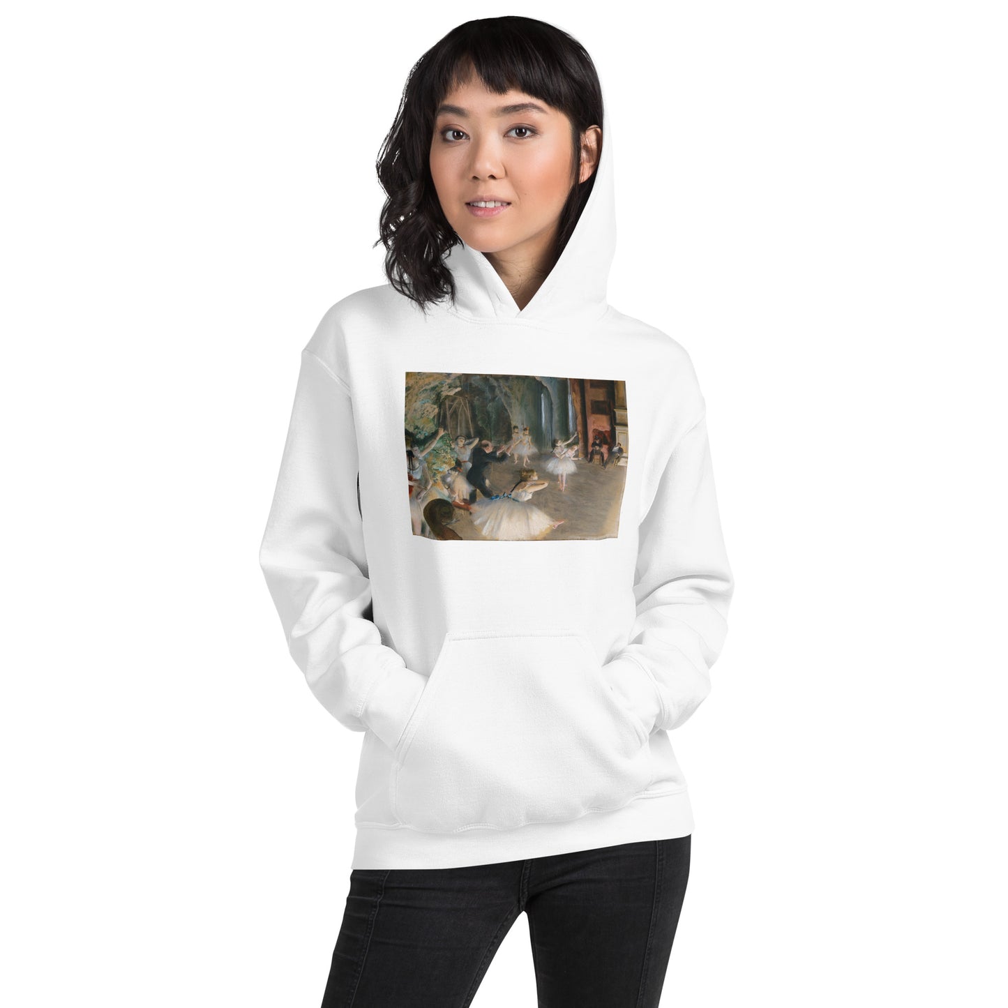 The Rehearsal Onstage by Edgar Degas Hoodie