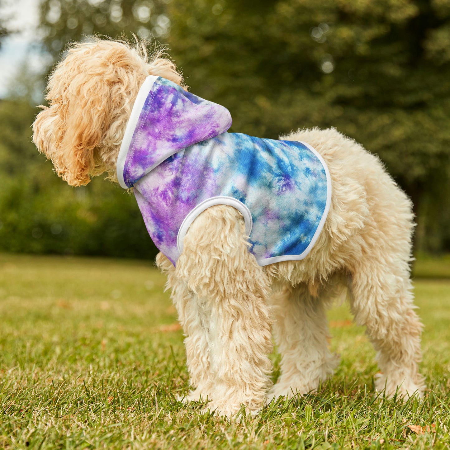 Dog Hoodie Sweater, Tie Dye Purple - Comfortable Dog Clothes