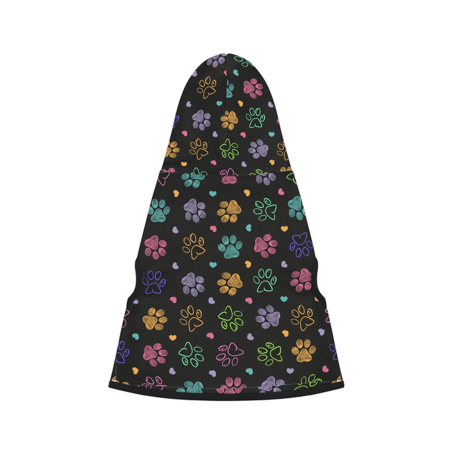 Dog Hoodie Sweater, Colorful Paw Prints - Comfortable Dog Clothes
