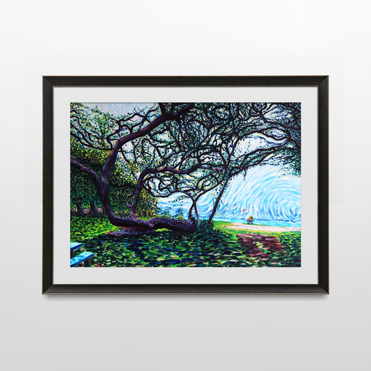 Paragliders on Maui Beach Art Print