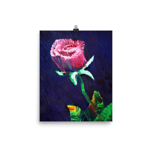 Single Red Rose Poster Print