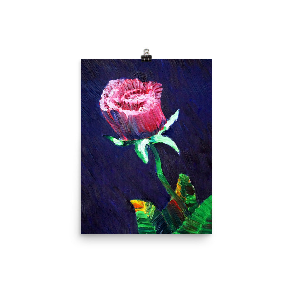 Single Red Rose Poster Print