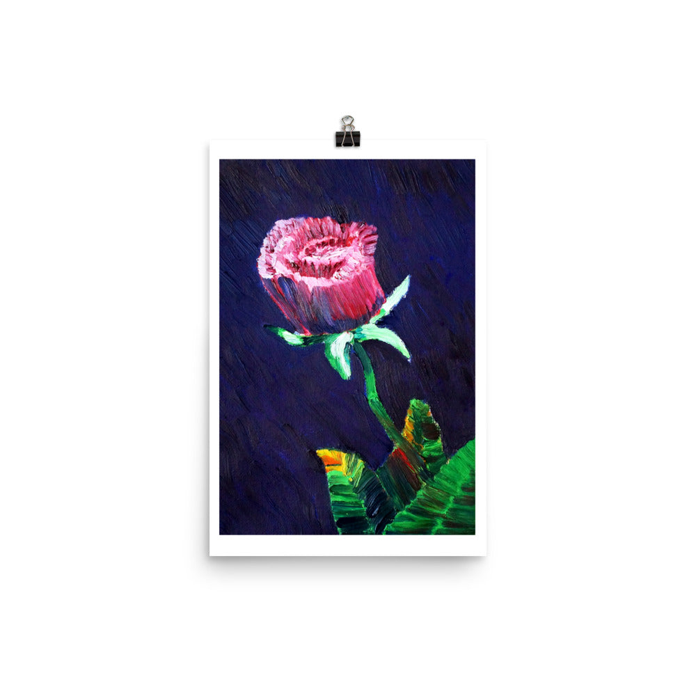 Single Red Rose Poster Print