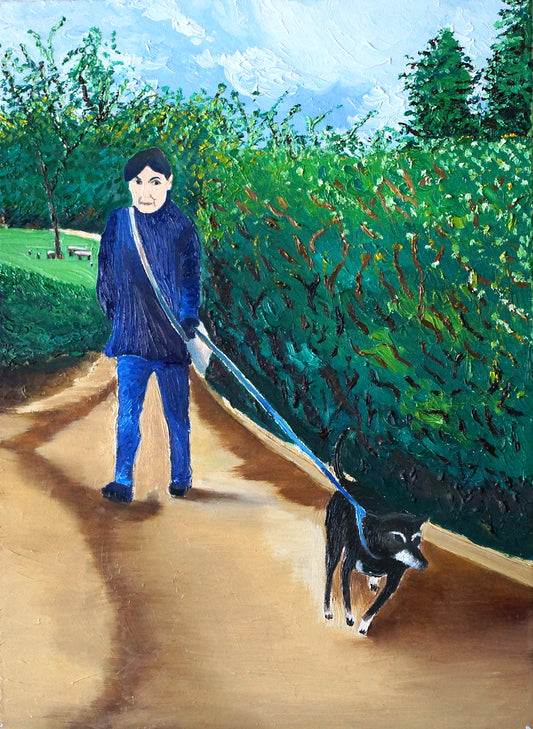 Woman Walking Dog